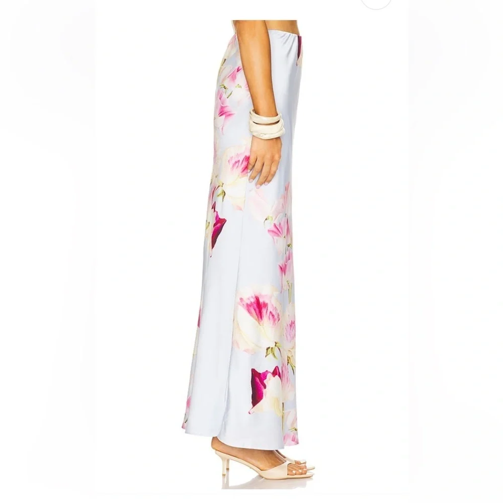 Runaway the Label Verity Maxi Skirt in Cadence Floral satin slip Revolve L - Picture 3 of 10
